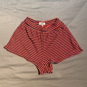 Frankie’s Bikinis Coco terry cloth shorts in Sunset stripe, Size S